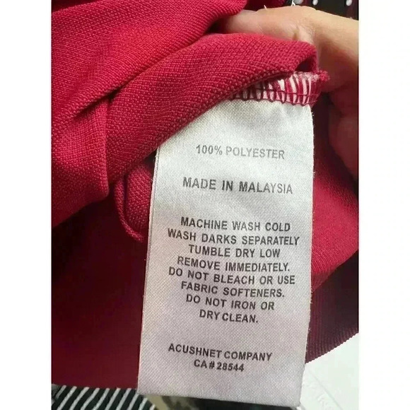 FootJoy Men's Dark Red Golf Polo Medium - Picture 7 of 9